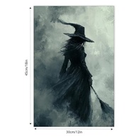 Pôster de Arte de Parede Temático de Bruxa para Halloween - 30x45 cm - Decoração Vintage Rustic para Casa e Escritório - imagem 3