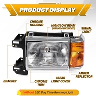 Farol Ford Bronco F150-F450 1987-1991: Iluminação OE Estilo Halógeno - Par - imagem 3