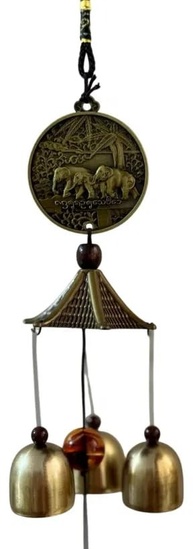 Mini Sino dos Ventos com Elefante em Metal - Som Suave e Decoração Harmônica 40cm - imagem 4