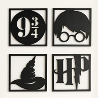Kit 4 Quadros Decorativos Harry Potter MDF 20x20cm - Acabamento Premium com Tecnologia a Laser - imagem 2