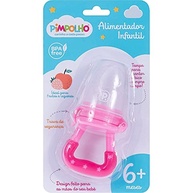 Pimpolho Porta-Frutinha Haste Triangular Rosa - Silicone Macio e Seguro para Bebês - imagem 3