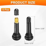 5 Hastes de Válvula TR413 Universal 5cm - Borracha e Alumínio para Carros, Motos e Mais - imagem 3