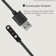 Cabo Carregador USB Rápido para Smartwatch Haylou LS02, GST, Xiaomi - DM Acessórios - imagem 5