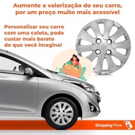 Kit 4 Calotas Aro 14 Hb20 Hb20S Prata Grid - Cubo Baixo - imagem 5