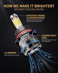 Lâmpadas LED 9007 HB5: Iluminação Potente 40000LM, 800% Mais Brilho, Branca Fria 6000K, IP68 - Kit com 2 - imagem 5