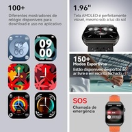 Smartwatch AMOLED 1.96" HD: Seu Assistente Inteligente com Chamadas Bluetooth e Monitoramento Completo - imagem 3