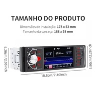 Som Automotivo FINYQBET: Tela HD 4.1", Bluetooth, Controle Volante e Subwoofer para Segurança e Entretenimento - imagem 3