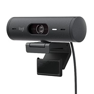 Webcam Full HD Logitech Brio 500 com Microfones Duplos com Redução de Ruídos, Proteção de Privacidade, Correção de Luz e Enquadramento Automático - Grafite - imagem 2