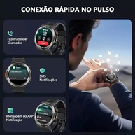 IOWODO Smartwatch Militar Masculino: Chamadas, Tela HD 1.45", 100+ Esportes, IP68 e Bateria 30 Dias - imagem 5