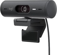 Webcam Full HD Logitech Brio 500 com Microfones Duplos com Redução de Ruídos, Proteção de Privacidade, Correção de Luz e Enquadramento Automático - Grafite - imagem 1