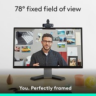 Logitech C920e HD 1080p Webcam habilitada para microfone, certificada para Zoom, compatível com Microsoft Teams, compatível com TAA + Litra Glow Premium LED Streaming Light com TrueSoft, suporte de monitor ajustável - imagem 3