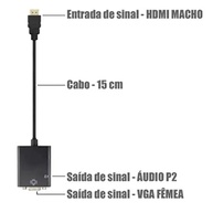 Adaptador HDMI Macho para VGA Fêmea com Áudio 1080p - Conexão Universal Inteligente - imagem 5