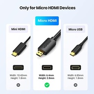 UGREEN Adaptador Micro HDMI para HDMI 4K 60Hz: Conecte Sua GoPro, Raspberry Pi e Mais! - imagem 4