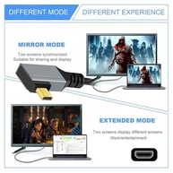 Cabo Micro HDMI 2.1 CY: Conexão 8K 60Hz, Ângulo Reto 90°, Enrolado e Esticável para Câmeras, HDTVs e Laptops - imagem 4