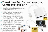 Adaptador USB-C para HDMI 4K, USB 3.0 e Carga PD - Compatibilidade com MacBook, Thunderbolt 3 e DEX Android - Eleva Sua Experiência Multimídia Oferece Carga Rápida Vende Mais - imagem 2