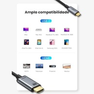 Cabo USB-C Thunderbolt 3 para HDMI 4K@60Hz - Conexão Premium para seu Macbook - imagem 3