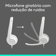 Headset com fio USB Logitech H390 com Almofadas Confortáveis, Controles de Áudio Integrado e Microfone com Redução de Ruído - Preto - imagem 3