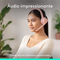 Headset Sem Fio Logitech Zone 300 Com Microfone Flip-to-Mute com Cancelamento de Ruído, Conexão Bluetooth, Bateria Recarregável via USB-C e Almofadas Confortáveis - Grafite - imagem 3