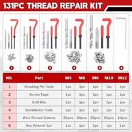 Kit Reparo Rosca Helicoidal Métrica 131 Peças HSS - Restaure e Proteja Suas Rosscas! - imagem 3