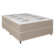Cama Box Casal Conjugada Ortopédica Alpha Espuma 138x188x52cm Bege/Branco Hellen - Conforto e Durabilidade - imagem 1