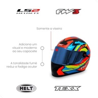 Viseira Azul 2mm para Capacete LS2 FF358 FF396, Helt Strada, Texx Action, GT'S FW3 - Moto Visão - imagem 4
