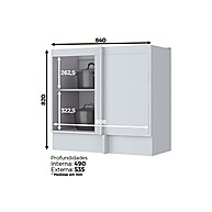 Balcão de Cozinha Americana Canto Reto 84cm Cinza - Henn - imagem 2