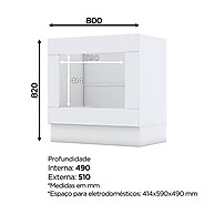 Balcão Forno de Embutir Americana Branco com Tampo para Cooktop - Henn - imagem 2