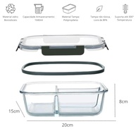 Kit 2 Potes de Vidro Retangular Hermético 1040ML - Conservação e Organização na Cozinha - imagem 4