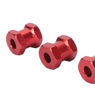 RC Wheel Hex Spacers 12mm dia 15 mm de comprimento de alumínio Hub hexadecimal Extensão de cubo com travamento de metal e pinos de trava para traxxas axiais hsp redcat tamiya hpi (Vermelho) - imagem 4
