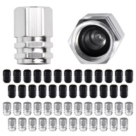 Kit 50 Tampas Válvula Pneu Carro Liga Alumínio Hexagonal - Proteção e Estilo - imagem 1