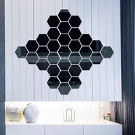 Adesivos Hexágono 3D Acrílico Espelho - Decoração DIY Moderna para Paredes e Espelhos - imagem 1