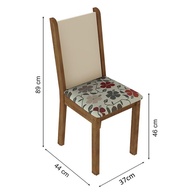 Kit 6 Cadeiras Madesa 4291: Rustic, Crema e Hibiscos - imagem 2