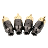 Soquete Terminal RCA Banhado a Ouro TECKEEN 4X: Conectividade HiFi para Áudio e Vídeo DIY - imagem 1