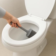 Escova Sanitária de Silicone com Suporte Antibacteriano - Limpeza Profunda e Higiênica para Banheiro - imagem 3