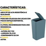 Lixeira com Tampa Click 8L Astra: Prática e Higiênica - imagem 2
