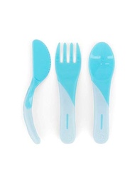 Conjunto de Talheres Ergonômicos Twistshake Azul Pastel - Seguro, Higiênico e Antideslizante para Bebês - imagem 2