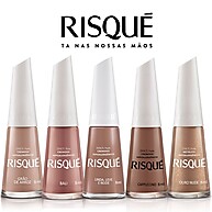 Kit Risqué 10 Esmaltes Nude Rosa Marrom Hipoalergênico - imagem 1