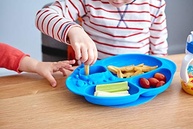 Kit Alimentação Infantil com 4 Divisórias Hipopótamo - Talheres Ergonômicos Marcus e Marcus Azul - imagem 5