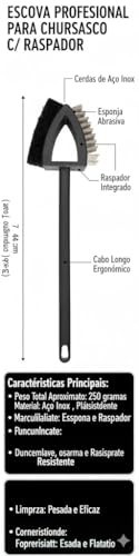 Escova de Aço Inox para Churrasqueira com Cabo Longo - HM9003 Grella - imagem 3