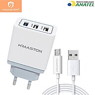 H'maston H62: Carregador Turbo 20W 3 USB + Cabo - imagem 1