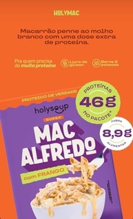 MACARRÃO PROTEICO SEM GLÚTEN HOLYSOUP MAC ALFREDO 200G - imagem 5