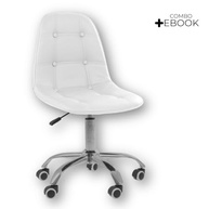 Cadeira Giratória Office Eiffel Botonê Ajustável Branco - Conforto Ergonômico para Home Office - imagem 4