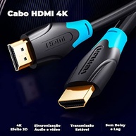 Cabo HDMI 2.0 Vention 75cm: Imagem 4K Ultra HD e Som Imersivo para PS4, TV e Home Theater - imagem 3