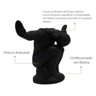 Estatueta Abstrata Homem Cabeça Baixa com Braços Abertos - Escultura Contemporânea para Decoração de Escritório - imagem 5