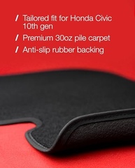 Tapetes 3D Personalizados para Honda Civic 2016-2021 (10ª Geração) - Proteção Total e Estilo - imagem 3