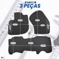 Jogo de Tapetes Emborrachado 3 Peças para Honda Fit 2009-2014 - Lanzi - imagem 3