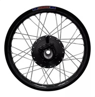 Par de Rodas Alumínio Preto com Raios Inox para Honda CG Fan 125 (2009-2023) - Tambor - imagem 4