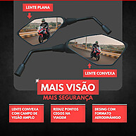 Retrovisores Kawasaki Z400 Haste Longa para Motos Honda - imagem 2