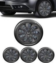 Jogo 4 Calotas Esportivas Velox Aro 15 - Preto Fosco para Honda Fit, City e Civic - imagem 1