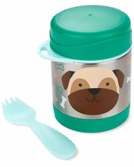 Pote Térmico Skip Hop Zoo Cachorro Pug com Talher Embutido - 325ml, Aço Inox, Livre de BPA - imagem 1